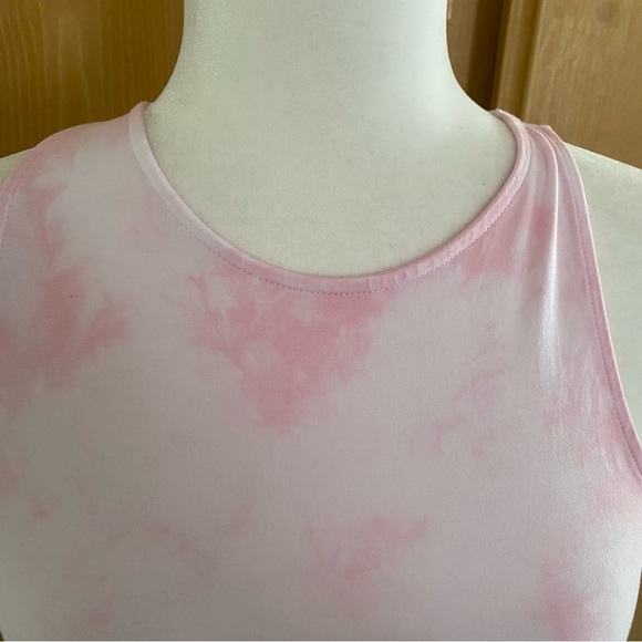 Talula • Pink Tie Dye Cropped Athletic Racerback Tank - Picture 3 of 11